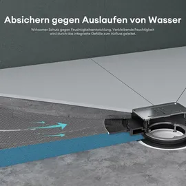 mai & mai Duschelement 80x100cm Duschboard befliesbar Duschelemente mit rinne Duschtasse bodeneben Gefälleplatte inkl. Ablaufgarnitur XPS