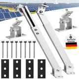 Etievort Solarmodul Halterung, Solarpanel Halterung Aufständerung PV Flachdach 0°-40°, Alu Halterung Balkonkraftwerk Montageset 36CM-72CM Individuell Verstellbar (40° 1 Paar Verstellbare Halterungen)