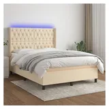 vidaXL Boxspringbett 140 x 200 cm Creme