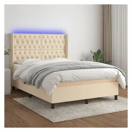 vidaXL Boxspringbett 140 x 200 cm Creme