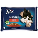 Felix Fantastic Adult Rindfleisch und Huhn in Gelee 85g x 4) (multipack x 1)