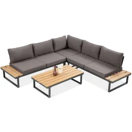 beautysofa MADISON Loungeset dunkelgrau