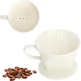 XRVRILE Porzellan Kaffeefilter Größe 2 für 2 bis 4 Tassen Kaffee, Permanent Keramik Kaffeefilter Porzellan, Kaffeefilterhalter Wiederverwendbar Kaffee Filter, Kaffeesieb für Zuhause Café Restaurants
