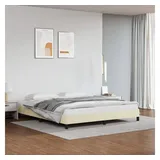 vidaXL Bettgestell Creme 160x200 cm Kunstleder