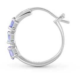 vira jewels Creolen Vira Jewels Silber 925 rhodiniert mit 6 Tansaniten weiß