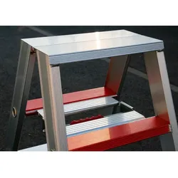 SZAGATO Doppelleiter, 2 x 3 Stufen, max. Belastung: 150 kg - silberfarben