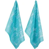 PAD Geschirrtuch CULTURE, (Set, 2-tlg), 100% Baumwolle, 50x70 cm blau