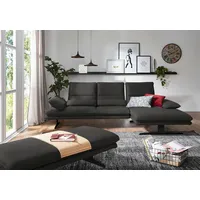 Ecksofa W.SCHILLIG "broadway, Designsofa mit tollem Sitzkomfort", grau (anthrazit z69), B:291cm H:94cm T:164cm, Longlife Xtra-Leder Z69: Das feinnarbige, gedeckte Softleder Z69 besticht durch seine außergewöhnliche Weichheit im trendigen u00bbVintage-Looku00ab, Hautstärke 0, 9 - 1, 1 mm, Sofas, Sitztiefenverstellung, Kopfteil- & Seitenteilverstellung, Breite 291cm