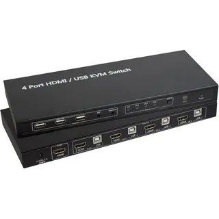 SpeaKa Professional 4 Port KVM-Umschalter HDMI USB 1920 x 1080 Pixel, 3840 x 2160 Pixel