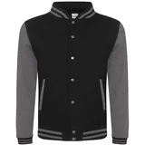 Just Hoods by AWDiS Varsity Jacke schwarz/Charcoal M