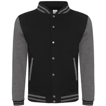 Just Hoods by AWDiS Varsity Jacke schwarz/Charcoal M