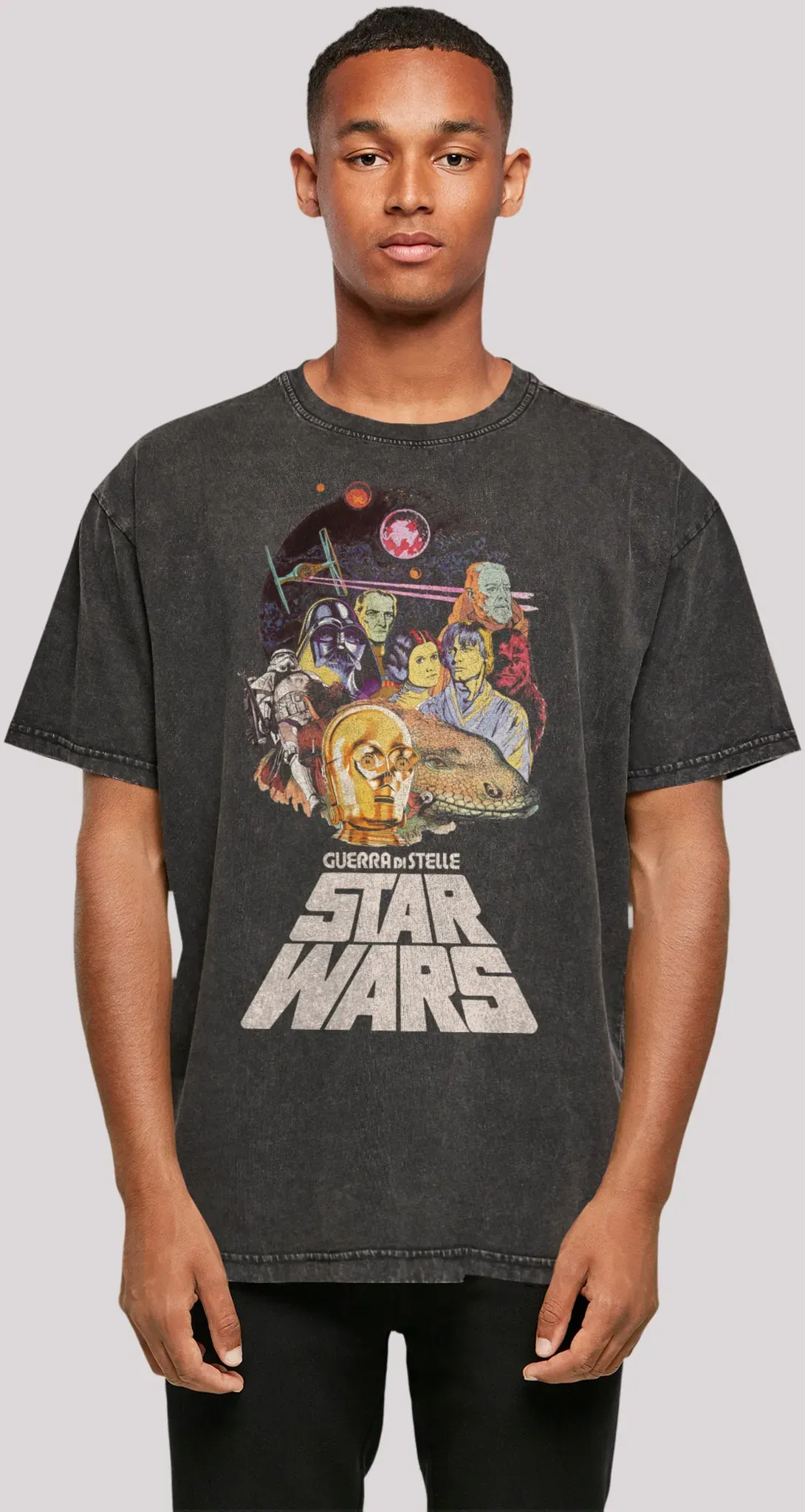 T-Shirt F4NT4STIC "Star Wars Guerra Di Stelle" Gr. M, schwarz Herren Shirts Premium Qualität