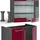 Vicco Küchenzeile Fame-Line 240 cm Bordeaux Hochglanz/Anthrazit
