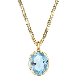 Elli Geo Oval Topas Edelstein Edel 925 Sterling Silber Ketten   Damen 