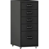 [en.casa] Kökar Rollcontainer 69 cm x 28 cm x 41 cm schwarz