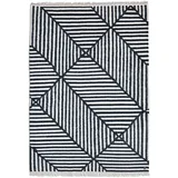 TOM TAILOR Teppich Criss Cross«, rechteckig, handgewebt, mit Fransen, Boho-Style, schwarz-weiß
