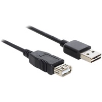 Delock USB-Kabel USB 2.0 USB-A Stecker, USB-A Buchse 3 m Schwarz beidseitig verwendbarer Stecker,