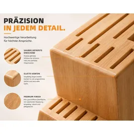 qivee Messerblock unbestückt Holz Beige