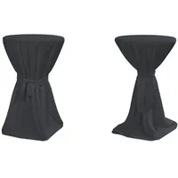 TexDeko TexDeko® Stehtischhusse Premium Anthrazit Ø 80cm mit Schleifenband