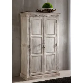 Massivmoebel24 Schrank Mango/Akazie 105x50x180 weiß