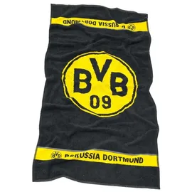 BVB Borussia Dortmund BVB Duschtuch BVB-Duschtuch Emblem 70x140 cm, Baumwolle (Set, 1-St), Mit gewebter Bordüre schwarz