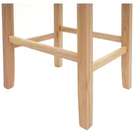 Mendler 2er-Set Barhocker HWC-C33, Barstuhl Tresenhocker, Holz ~ dunkelgrau, helle Beine, Stoff/Textil