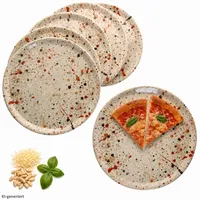 6x Pizzateller Granito Ø31,5cm XL-Teller 6 Personen 3D Steinoptik