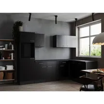 Respekta Winkelküche L-Form 280 cm Grau Schwarz
