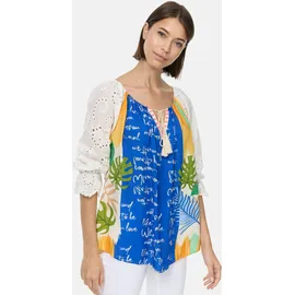 pm selected Tunika Bluse im Mustermix mit Spitze in Einheitsgröße PM61