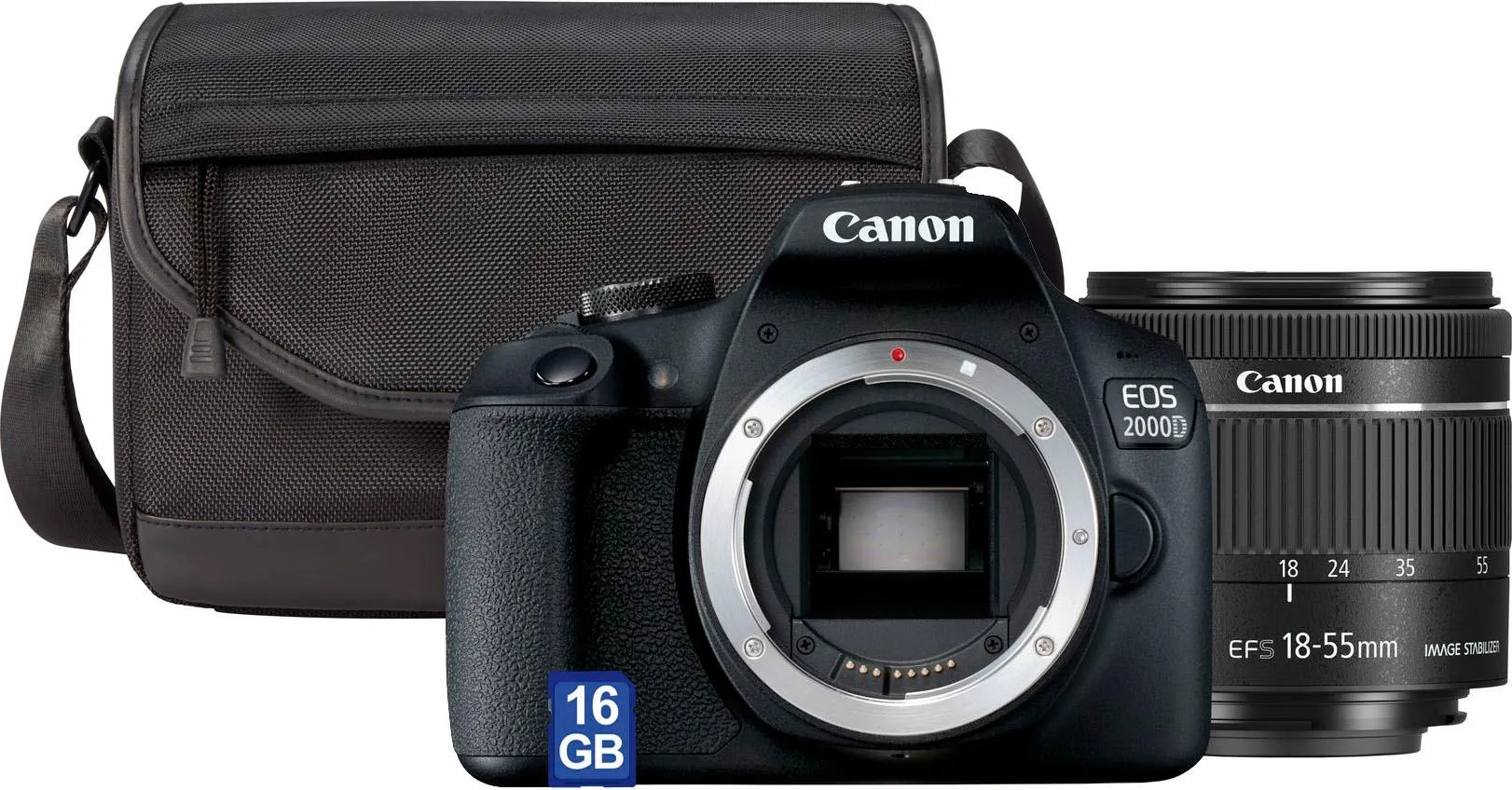CANON Spiegelreflexkamera "EOS 2000D Kit" Fotokameras schwarz Spiegelreflexkameras