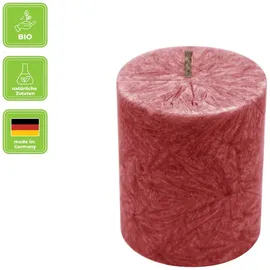 Kerzenfarm Hahn Stearin-Stumpen Kerze, dunklerot (B/H) 6,4x7,5cm