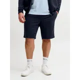 Jack & Jones PlusSize Sweatshorts "JPSTGORDON BRADLEY SWEAT SHORTS MI PLS", Herren, Gr. 46 (6XL), N-Gr, schwarz (navy blazer), angeraute Sweatware, Obermaterial: 65% Polyester, 35% Baumwolle, JACK & JONES PLUSSIZE, unifarben, regular fit ca.