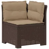 vidaXL 1-Sitzer Garten-Sofa mit Kissen Rattan-Look PP Braun