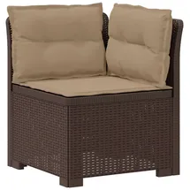 vidaXL 1-Sitzer Garten-Sofa mit Kissen Rattan-Look PP Braun