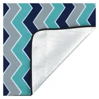 vidaXL Picknickdecke Faltbar blau Wellenmuster 200 x 150 cm
