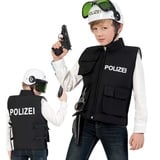 KarnevalsTeufel Kinderkostüm "Polizeieinsatzweste" Spielweste Polizei Polizist Police Carabinieri Gendarmerie Gr 128-152 (128)