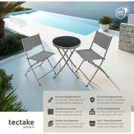 Tectake Bistro-Set, klappbar, für 2 Personen, - Grau