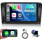 4G+64G Wireless Carplay Android 13 Autoradio 2 Din für Mercedes Benz ML GL W164 ML350 ML500 GL320 X164 ML280 GL350 GL450 9 Zoll Autoradio mit Android Auto Navi GPS WIFI Bluetooth FM/RDS Rückfahrkamera