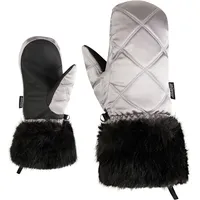 Ziener LILIONE-Z Ski-Fäustling/Wintersport | Kunstfellbündchen, Wind-, wasserabweisend, metallic Silver, 4,5