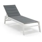 Liegestuhl Garten Sonnenliege Relax Strandliege Terrasse Sitz Aluminium weiß