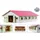 Kids Globe Farming Reiterhof rosa Bauernhof Pferdestall Holz 1:32 mit 9 Boxen