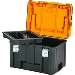 DEWALT TSTAK VII Tiefe Werkzeugbox mit IP54 Schutz für große Maschinen und Zubehör (44l Volumen)