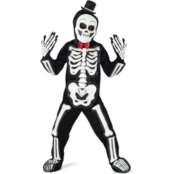 thetru Vampir-Kostüm Halloween 3D Kostüm ‚Skelett‘ für Kinder, Glow in 116-128