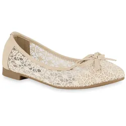 Damen Klassische Ballerinas in Creme