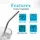 Intirilife Trinkhalme 20,5 cm 4 St. Silber