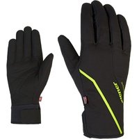 Ziener Herren ULTIMO Langlauf/Nordic/Crosscountry-Handschuhe | Primaloft Winddicht Soft-Shell, black.lime, 7