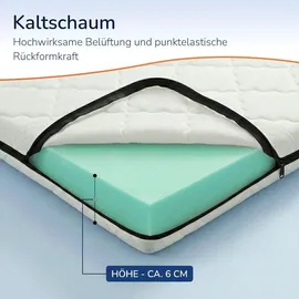 MSS e.K. Kaltschaum Matratzentopper 120 x 190 cm weiß