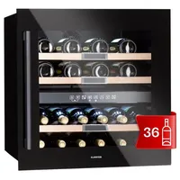 Klarstein Weinkühlschrank Vinsider 36 Onyx Edition, für 36 Standardflaschen á 0,75l,Wein Flaschenkühlschrank Weintemperierschrank Weinschrank Kühlschrank schwarz