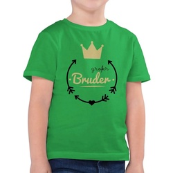 Shirtracer T-Shirt Großer Bruder – Krone Großer Bruder grün 128 (7/8 Jahre)