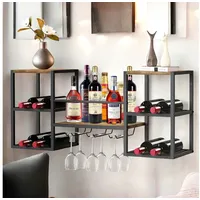 DanDiBo Ambiente Dandibo - Weinregal Wand Metall Holz 96604